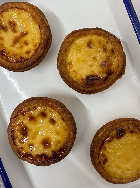 Pastel de nata with caramelised custard top from Krumb Bakery Belfast