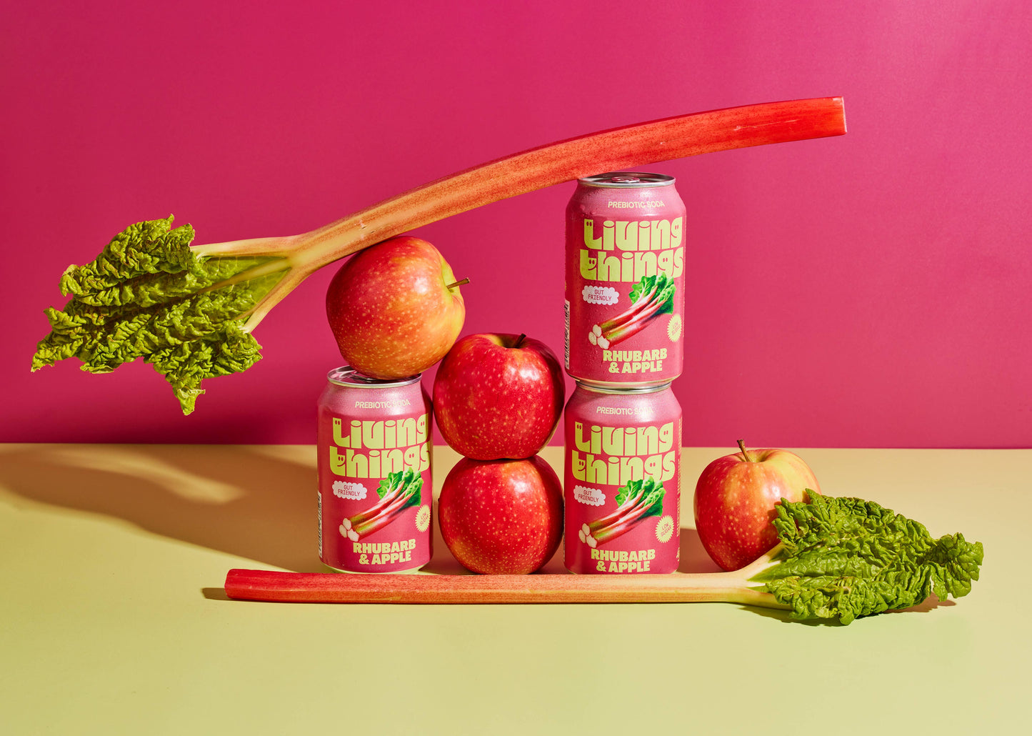 Living Things Prebiotic Soda - Rhubarb & Apple