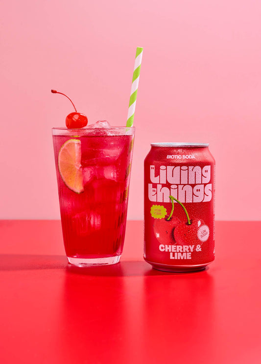 Living Things - Cherry & Lime Prebiotic Soda - Living Things
