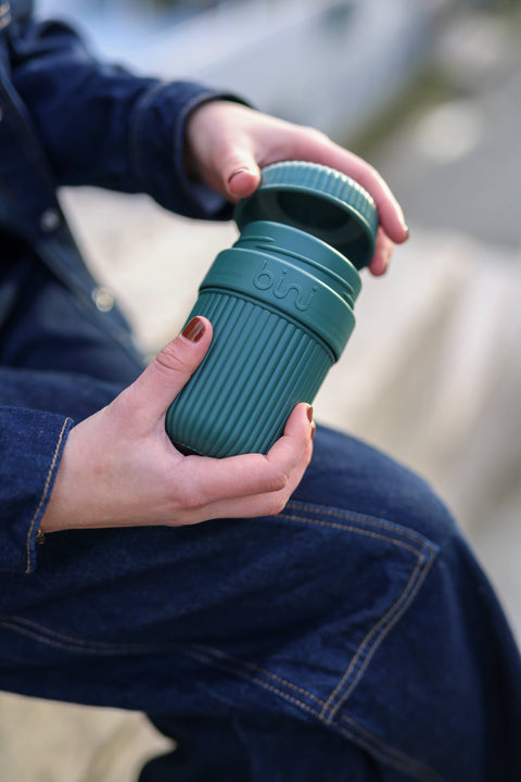Bini Dark Green Mug - in bio-based material for Christmas, Krumb Bakery Belfast